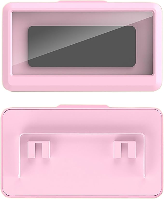 Waterproof Wall-Mounted Phone Holder for Bathroom, Anti-Fog HD Touchscreen Case, Moisture-Proof Protective Box (Pink, 7.5 x 4.3 Inches)