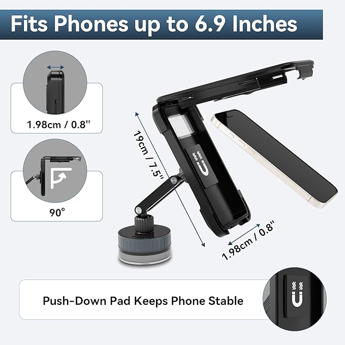 Shower Phone Holder Waterproof, 480° Rotating Twist-Lock Suction Phone Holder for Shower, Anti-Fog & Sensitive Touch Screen Case, Fits Smartphone with Case up to 6.9"