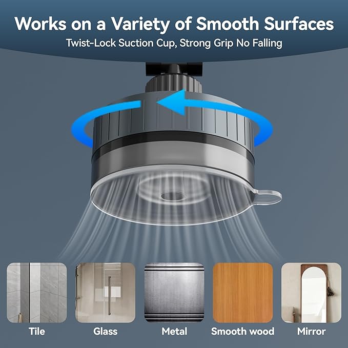 Shower Phone Holder Waterproof, 480° Rotating Twist-Lock Suction Phone Holder for Shower, Anti-Fog & Sensitive Touch Screen Case, Fits Smartphone with Case up to 6.9"