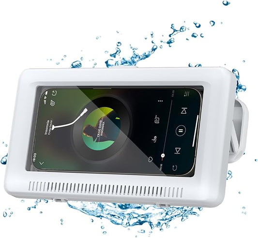 Shower Phone Holder Waterproof, Phone Holder for Shower with Touch Screen 360° Rotatable Retractable 60° Opening Angle Wall Mounted Waterproof Phone Case