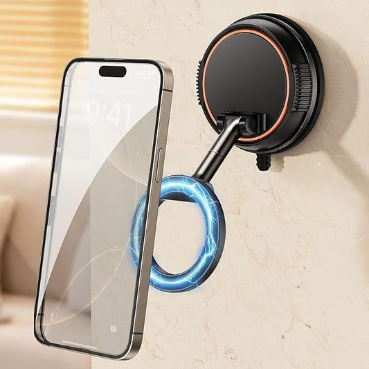 Magnetic suction cup shower phone holder, suitable for bathroom mirror phone holder, can be pasted on the wall makeup mirror