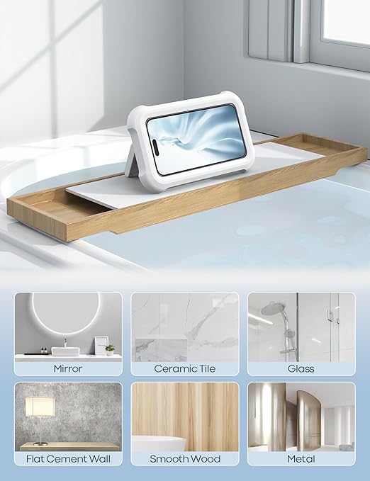 Shower Phone Holder Waterproof - 480° Rotatable Retractable Adjustable Shower Case Holder, Bathroom Wall Phone Mount Stand Water Proof Anti Fog Case, Accessories for 4-7" Cellphones