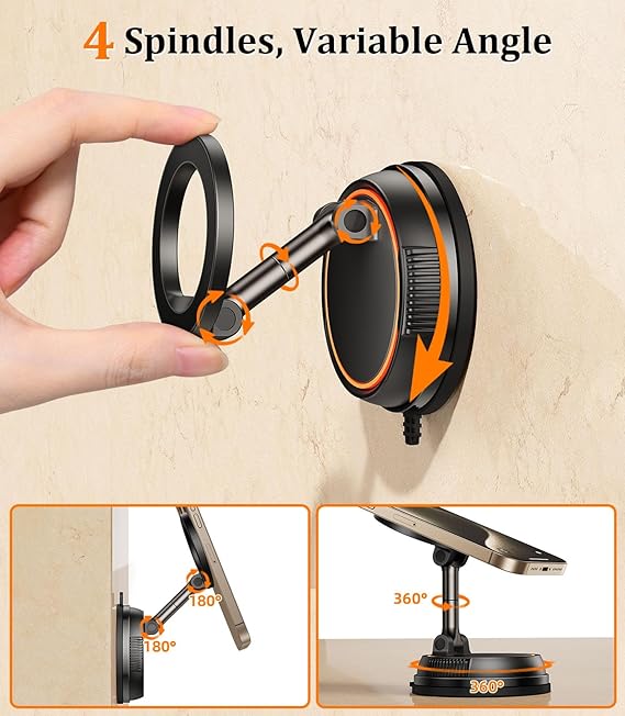 Magnetic suction cup shower phone holder, suitable for bathroom mirror phone holder, can be pasted on the wall makeup mirror