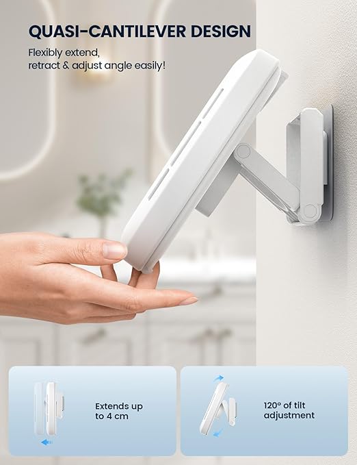 Shower Phone Holder Waterproof - Clear Sound Quality with Speaker Hole and 480° Rotating Shower Box, Locking Buckle IPX6 Waterproof Wall Mount Bracket