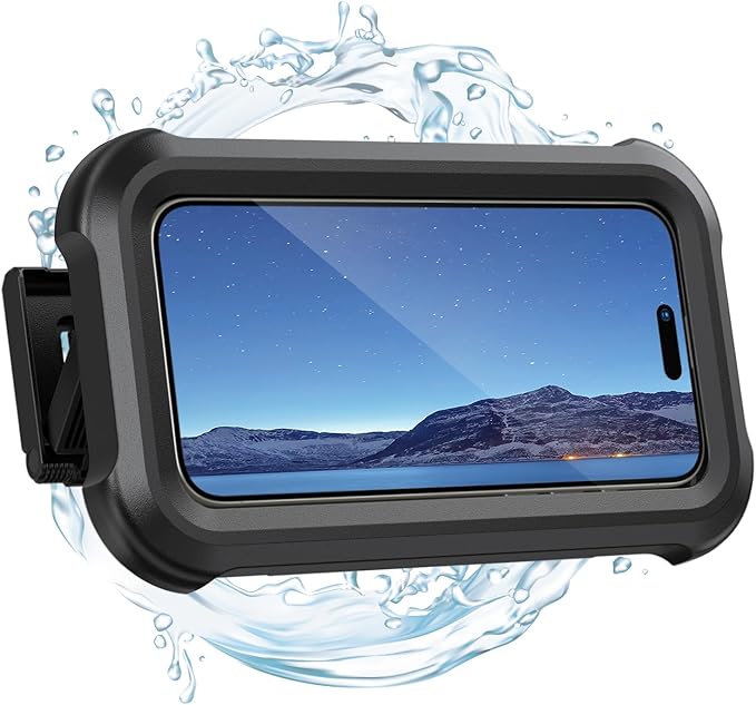 Shower Phone Holder - 480 Rotatable Retractable Adjustable Case, Bathroom Wall Mount Stand, Waterproof Case for 4-7" Phones, Black