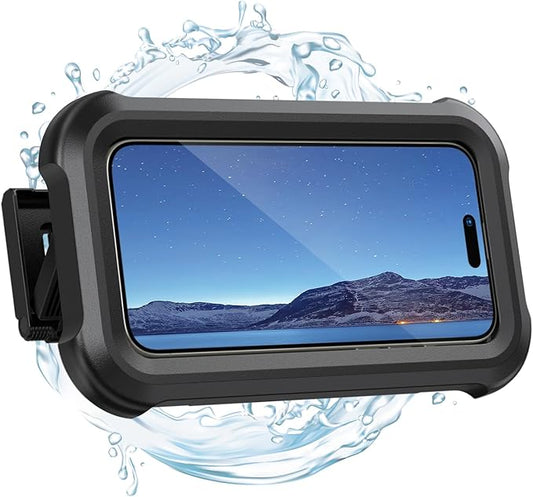 Shower Phone Holder - 480 Rotatable Retractable Adjustable Case, Bathroom Wall Mount Stand, Waterproof Case for 4-7" Phones, Black