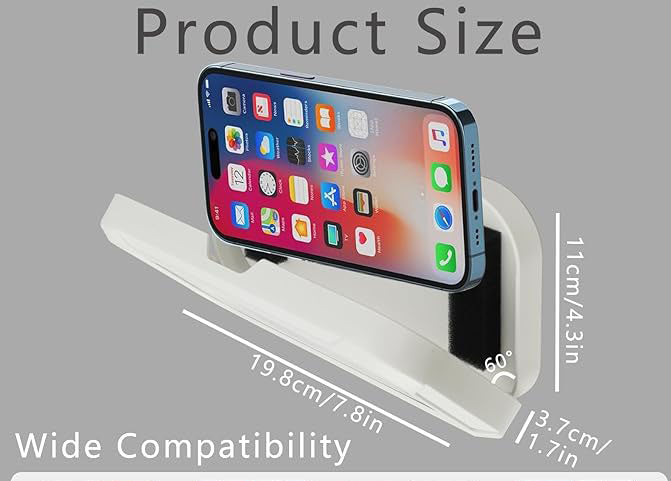 Shower Phone Holder Waterproof, 360° Rotation Mobile Phone Stand, Wall Mounted Anti-Fog Cellphone Case Accessories Universal for Bathroom Bathtub Kitchen for up to 7 Inch Cellphone