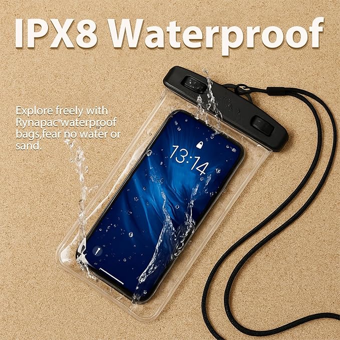 Waterproof Phone Pocket Case - [Easy Lock & Heavy Duty] Phone Waterproof Protective Bag Beach Essential Travel Essential